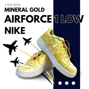 Air Force 1 Low Mineral Gold Nike 7 Youth Shoes Golden Kicks for Trendy Kids